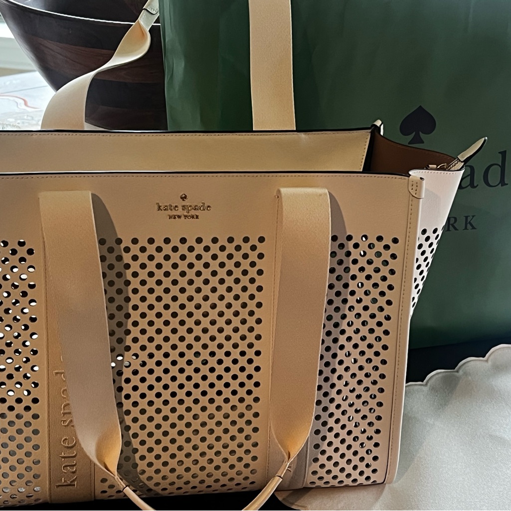 Kate Spade Beige Perforated Tote